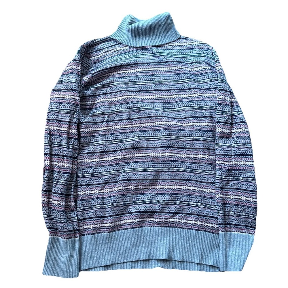 LL Bean Womens Sweater XL Turtleneck Cashmere Blend Knit Pullover Cabin